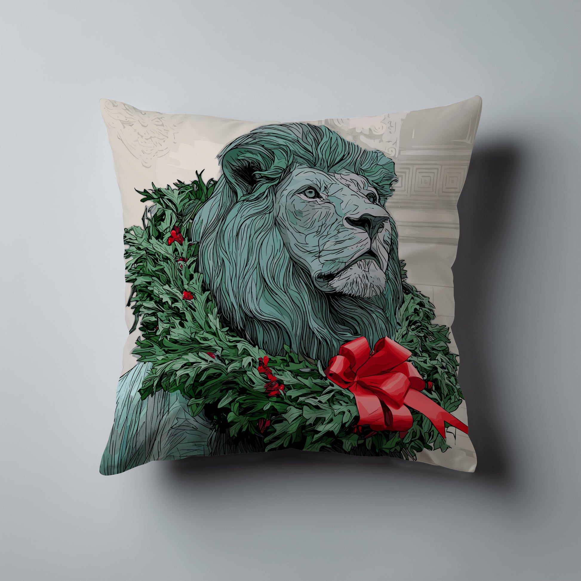 Chicago Art Institute Lion Pillow by Third Coast Pillows
