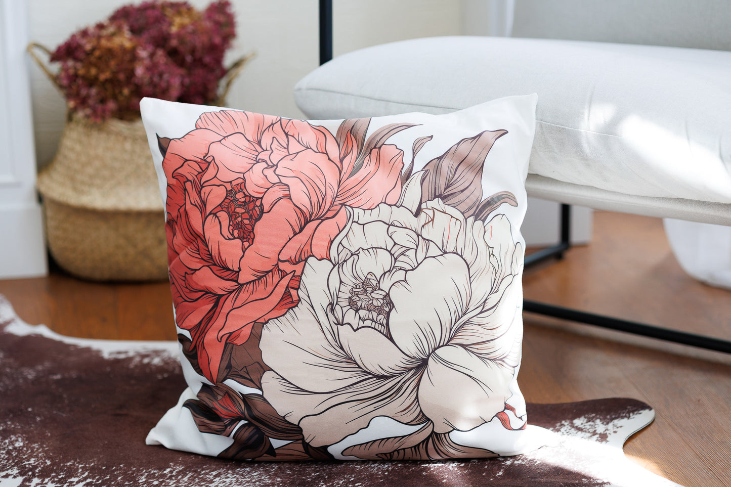 Peony Pillow Indiana State Flower by Third Coast Pillows