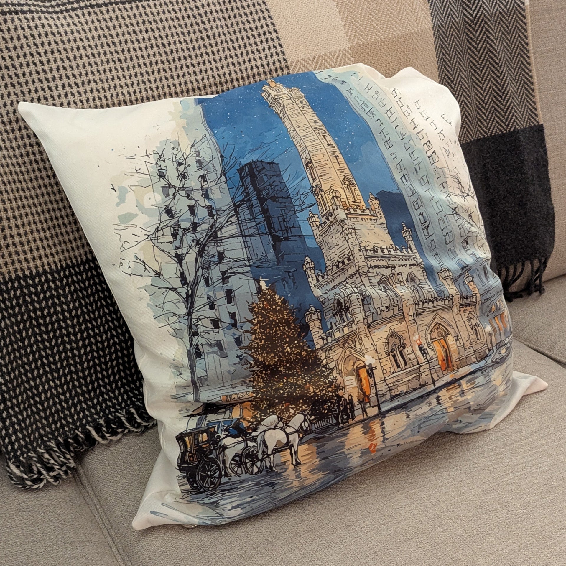 Water Tower Chicago Pillow