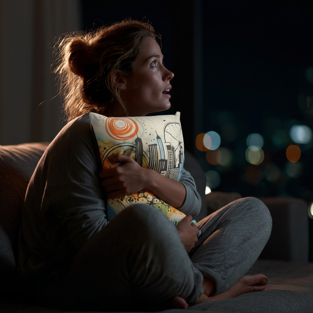 Woman with Third Coast Pillow